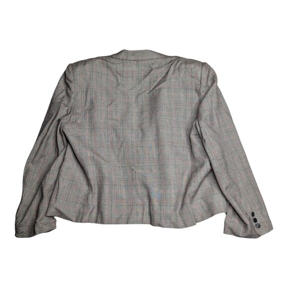 Vtg 1990s Saville Black White Plaid Two Button Classic Preppy Blazer Jacket 20 - Picture 2 of 4